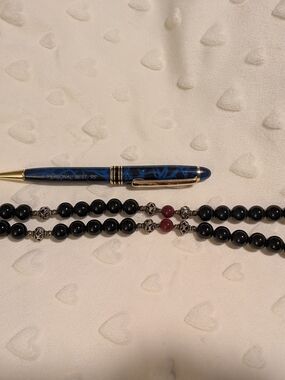 Tourmaline Or Solid Black Onyx- Carnelian Beaded Neckalce
